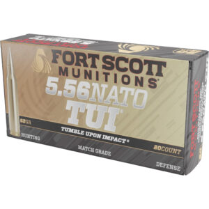 Fort Scott Munitions Rifle Ammo 5.56 NATO 62 gr. TUI Brass 20 rd.