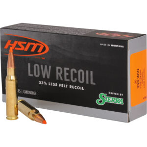 HSM Low Recoil Rifle Ammunition 308 Win. Sierra 150 gr. 20 rd.