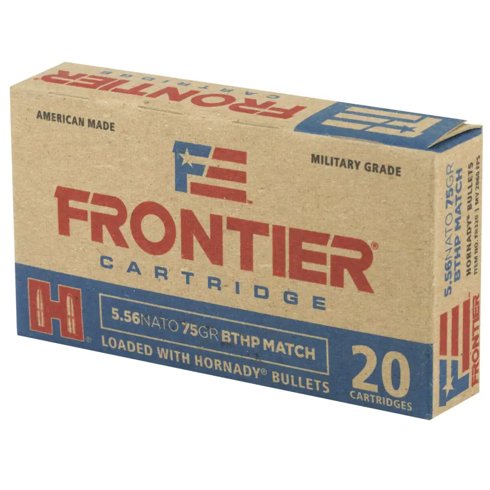 HORNADY FRONTIER 5.56 75GR BTHP MATCH 20RD BX 500RD CASE - Image 2