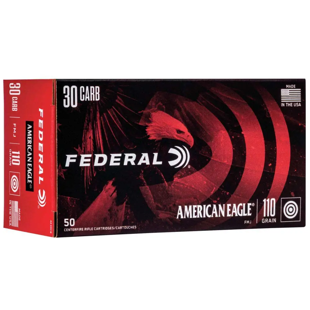 FEDERAL 30 CARBINE 110GR FMJ 50 RD/BX 10 BX/CS