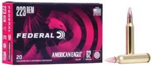 FEDERAL AE 223REM 62GR FMJ 20RD/BOX 25BX/CS