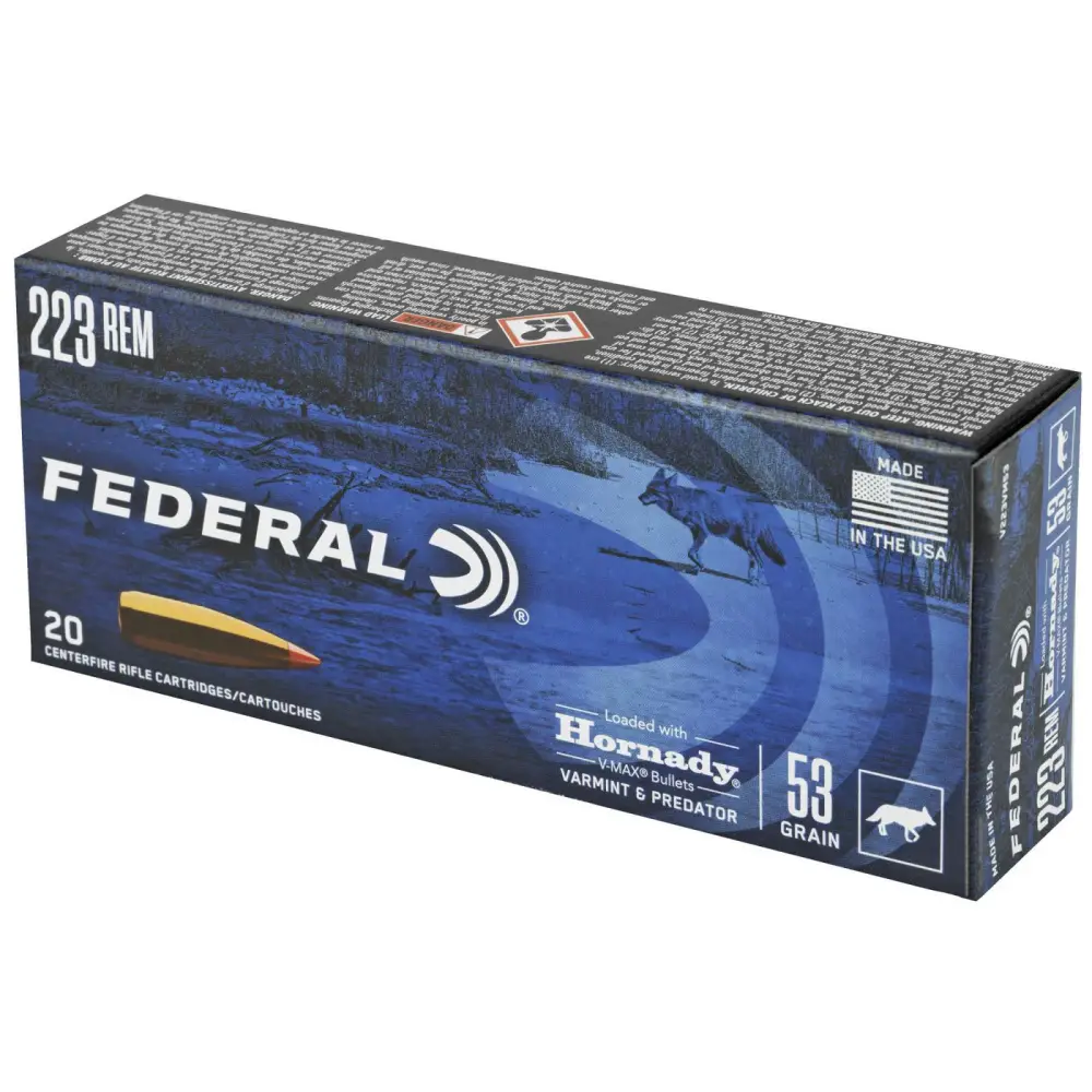 FEDERAL 223 REM 53GR HORNADY V-MAX 20 RD/BX 10 BX/CS - Image 2