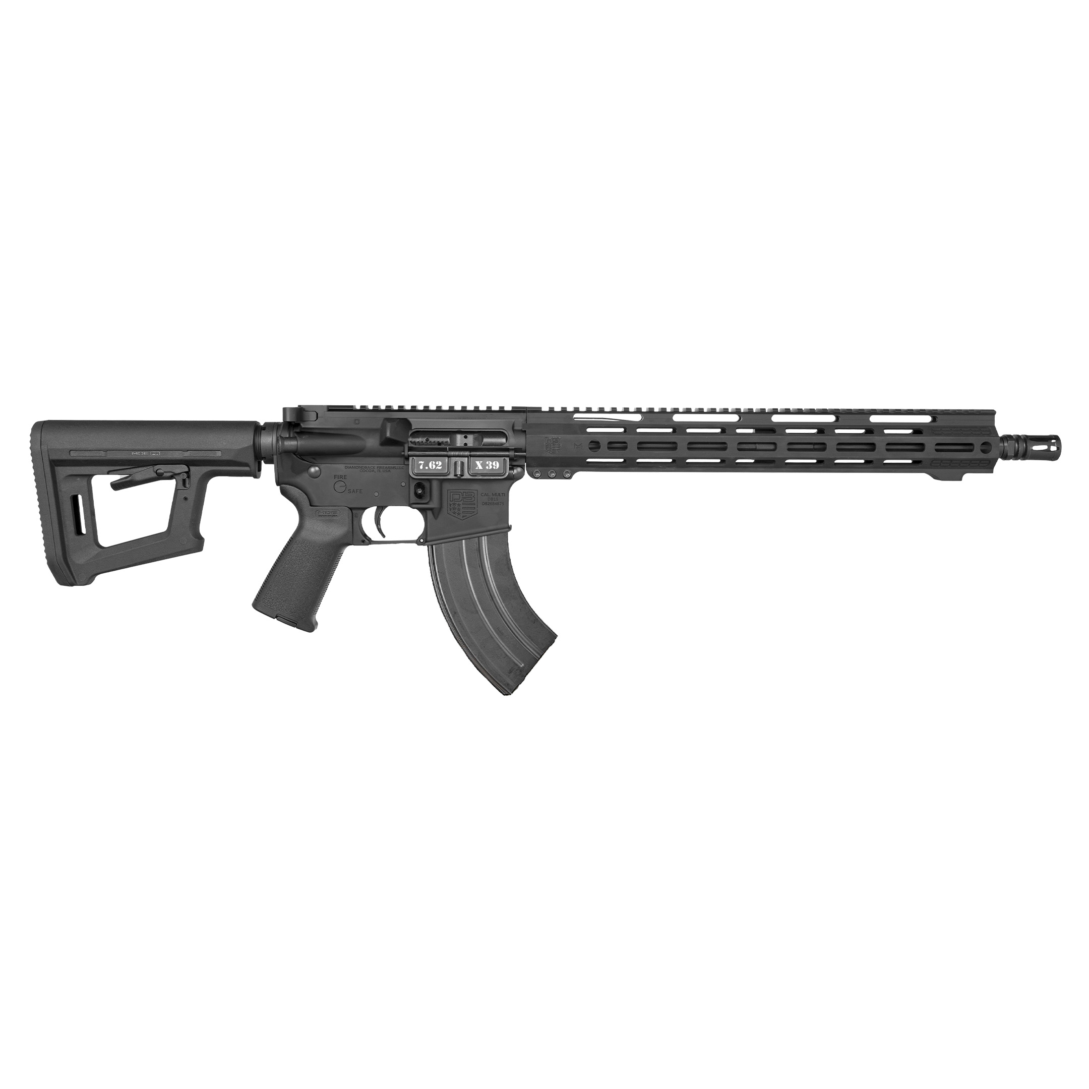 DIAMONDBACK FIREARMS DB15 7.62X39 BK 16" M-LOK 15"