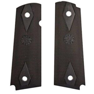 Hogue Colt Government Grips .45 1911 Rubber Grips Panels Checkered with Diamonds  - Black