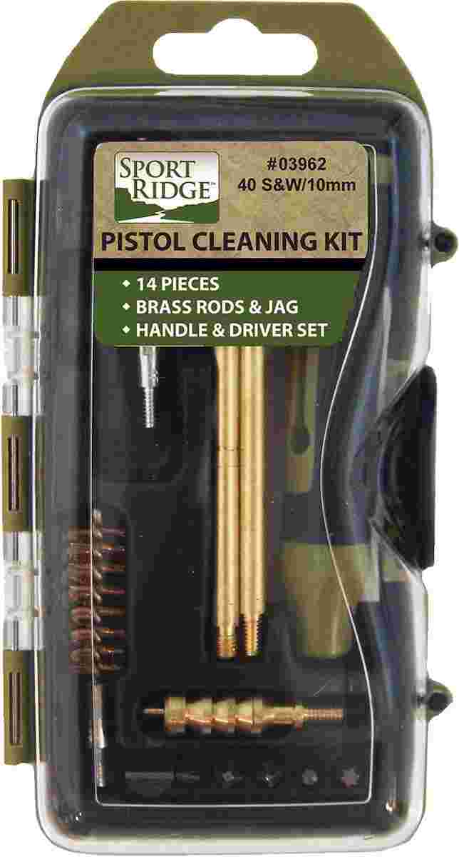 TacShield Sport Ridge 14pc Pistol Cleaning Kit - 40 Cal/10mm Black