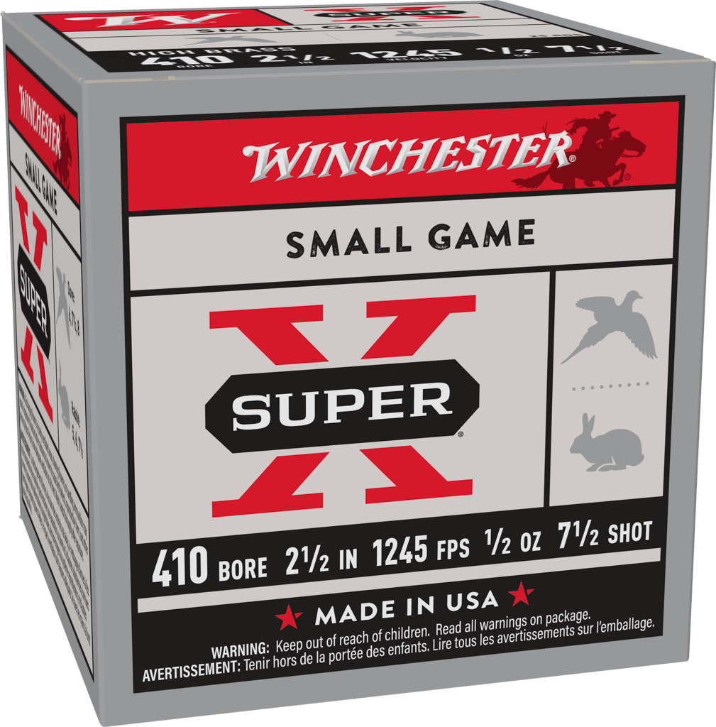 WINCHESTER SUPER-X HEAVY BRASS GAME LOAD 410 2-1/2" 7.5 25RD BX 250RD CASE