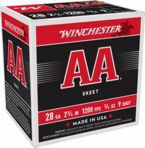 WINCHESTER AA 28GA 2-3/4" 3/4OZ #9SHOT 25RD BOX 250RD CASE