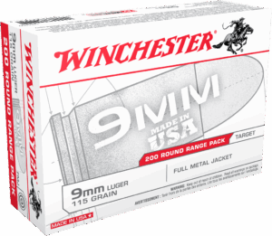 WINCHESTER USA 9MM 115GR FMJ 200RD BOX 1000RD CASE