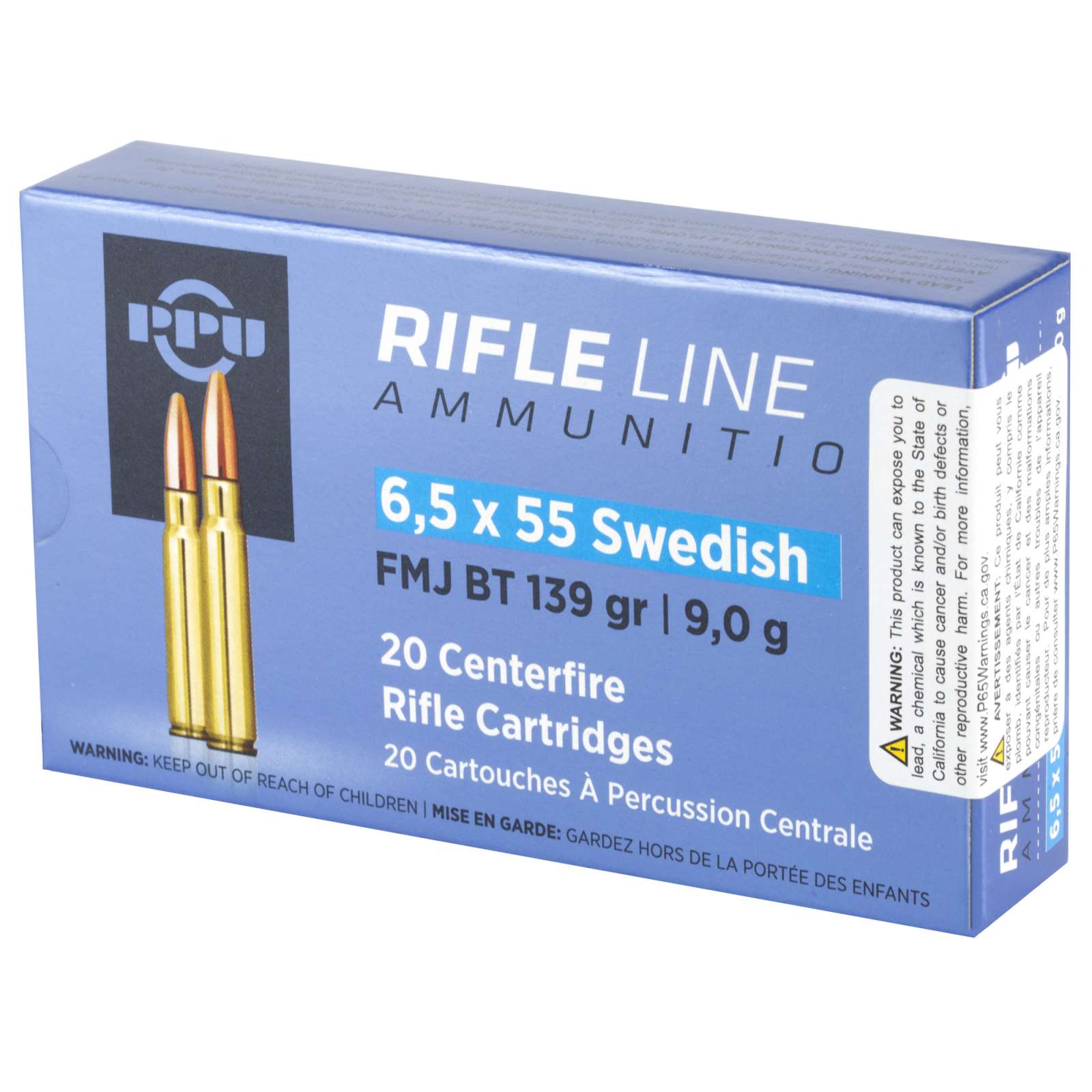 PPU 6.5X55 SWEDISH FMJ 139GR 20RD BOX 10 BOXES PER CASE