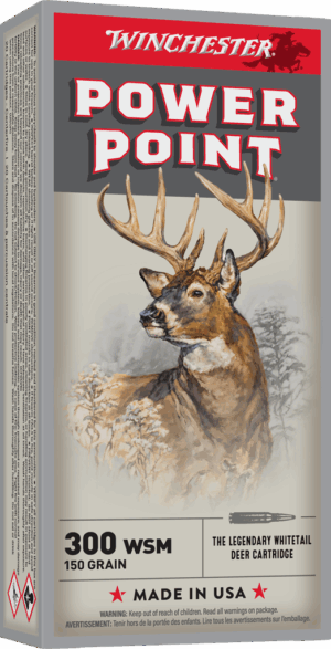 WINCHESTER POWER POINT 300WSM 150G 20RD BX 200RD CASE