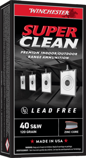 WINCHESTER 40 S&W SUPER CLEAN TARGET FMJ 120 GR 50 RD/BX 10 BX/CS
