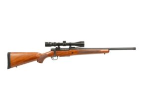 MOSSBERG PATRIOT 400 LEGEND RIFLE WALNUT/BLK 20" T.B., 4RD, 3-9X40 SCOPE