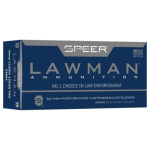 Speer Lawman Handgun Training Ammunition 9mm Luger 135gr TMJ 1120 fps 50/ct