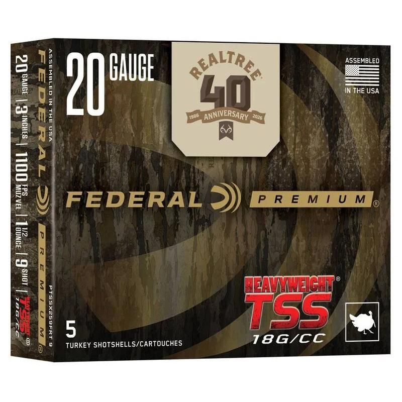 Federal Heavyweight TSS Realtree 40th Anniversary Special Edition Shotshell 20ga 3" 1-1/2oz 1100 fps #9 5/ct